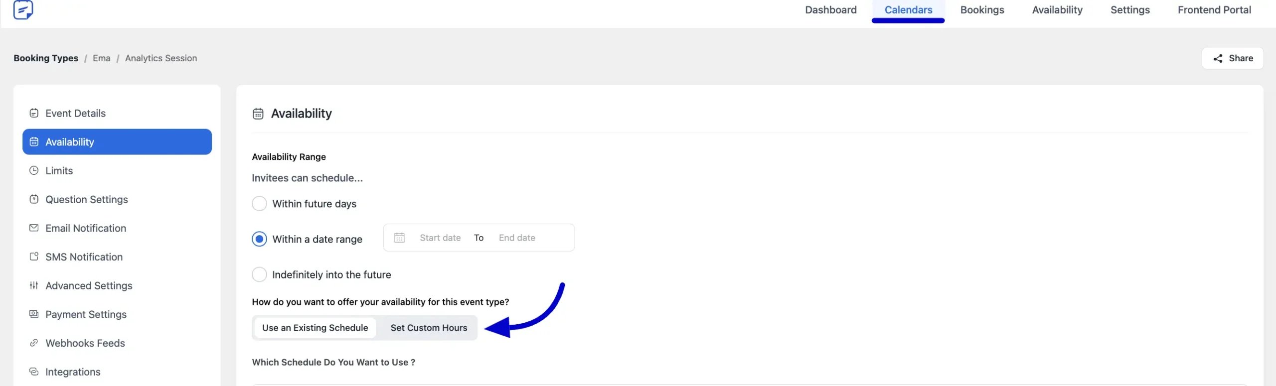 Configuring Availability Hours