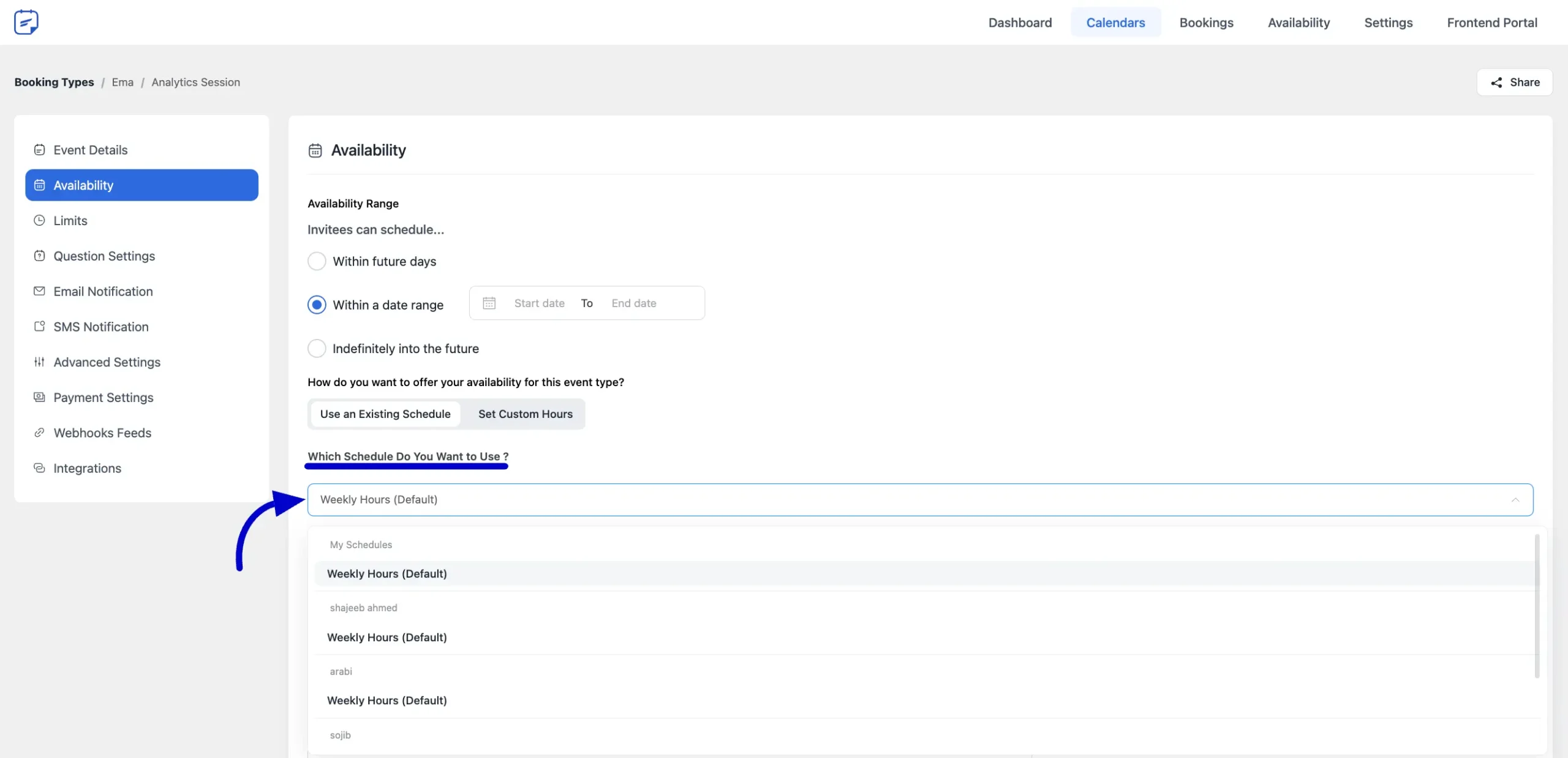 Availability Schedule Templates
