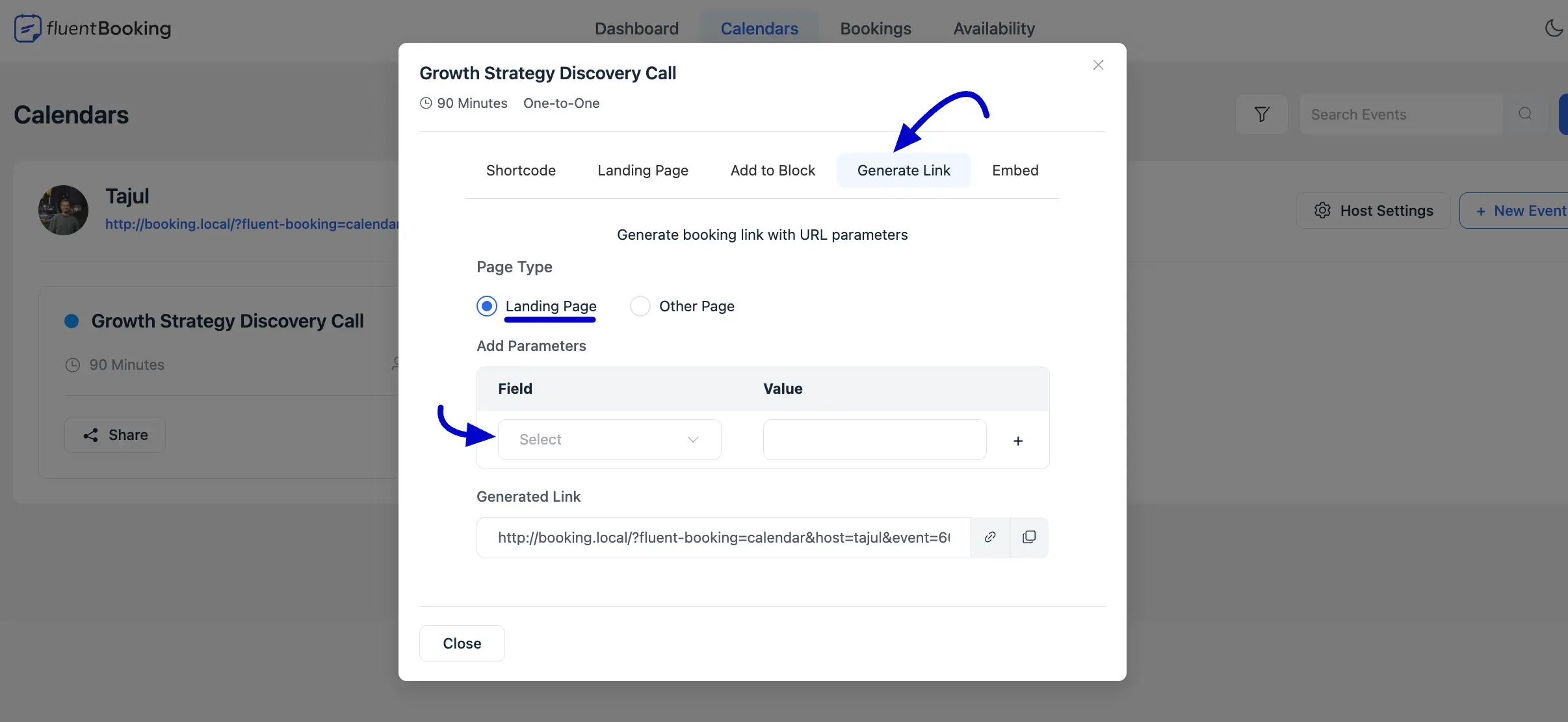 Copy Generated Link