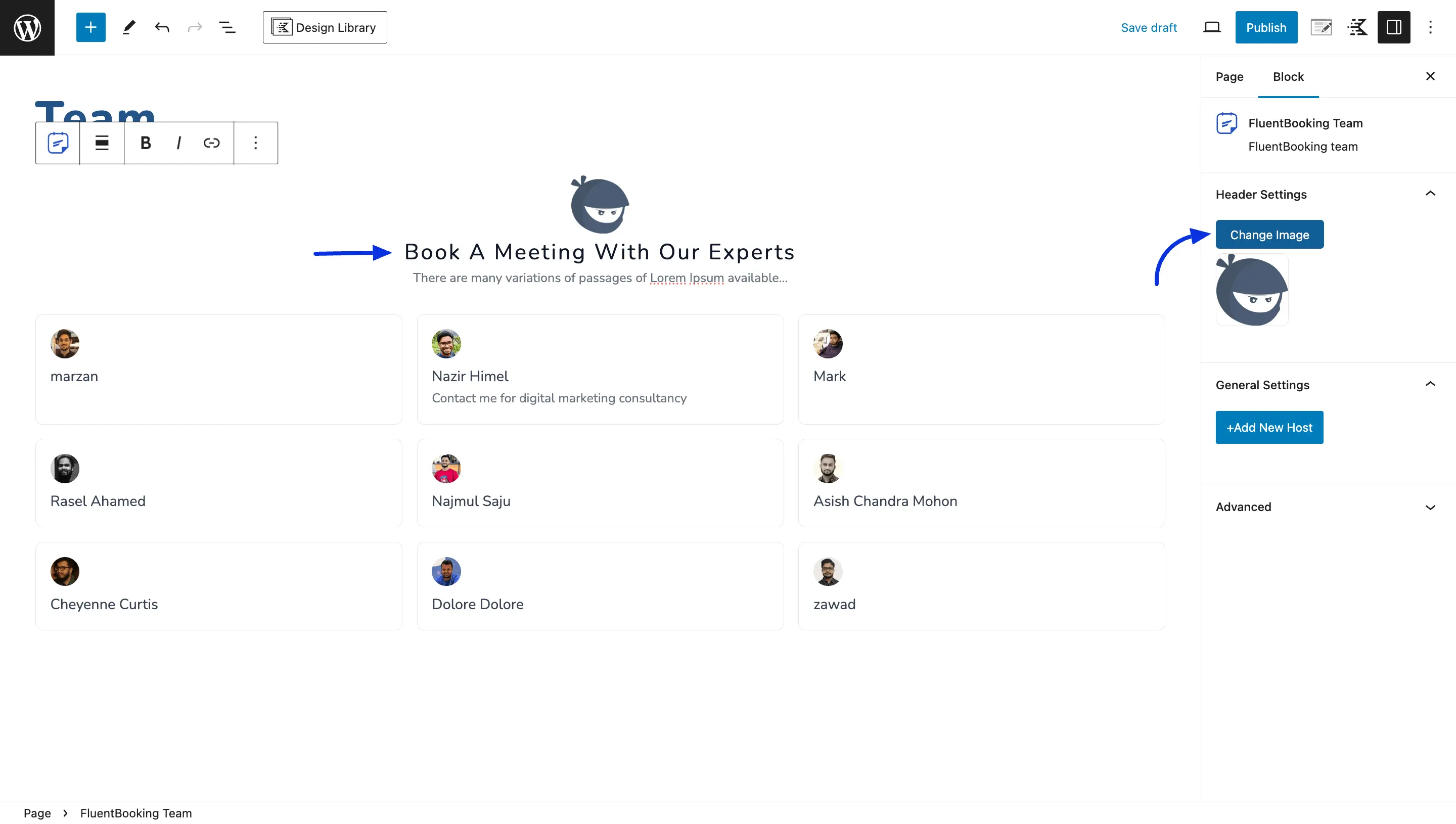 Customize your Team Page