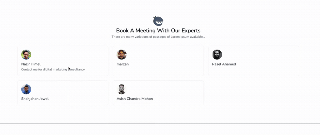 Select Booking Event