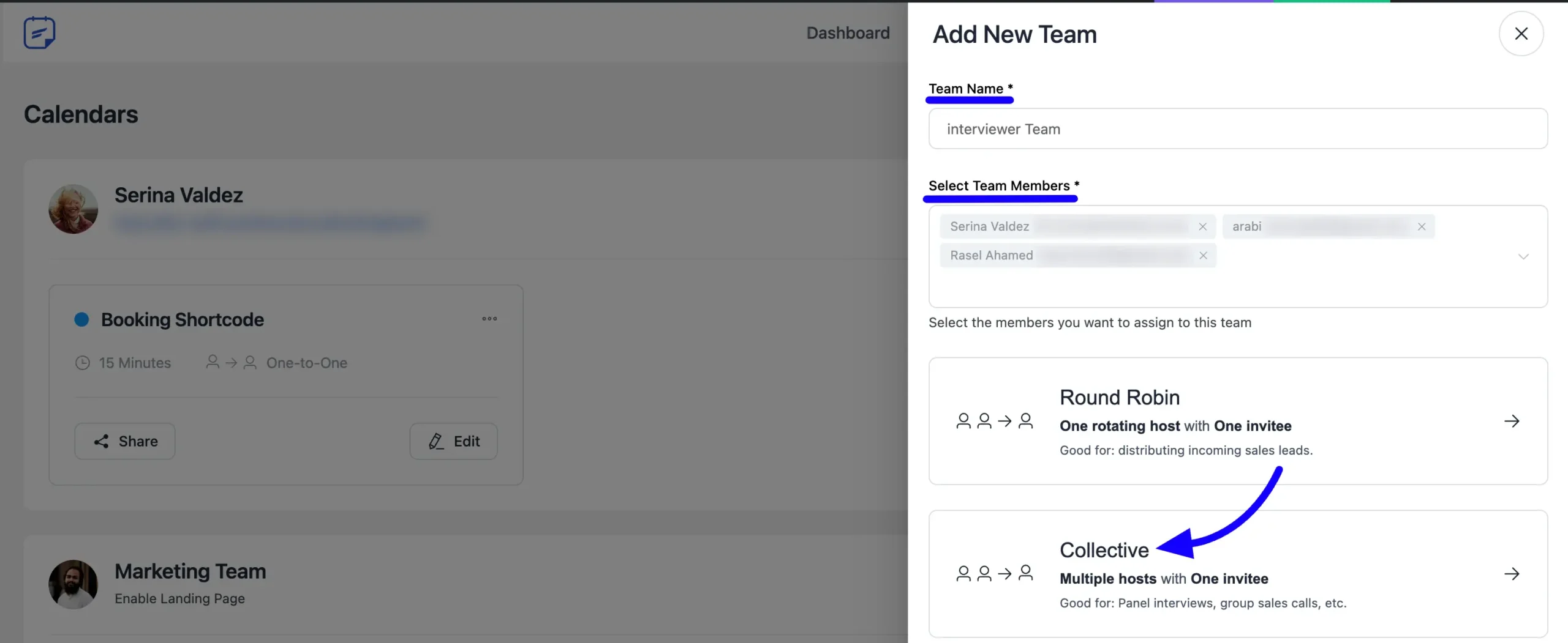 Select Team Member