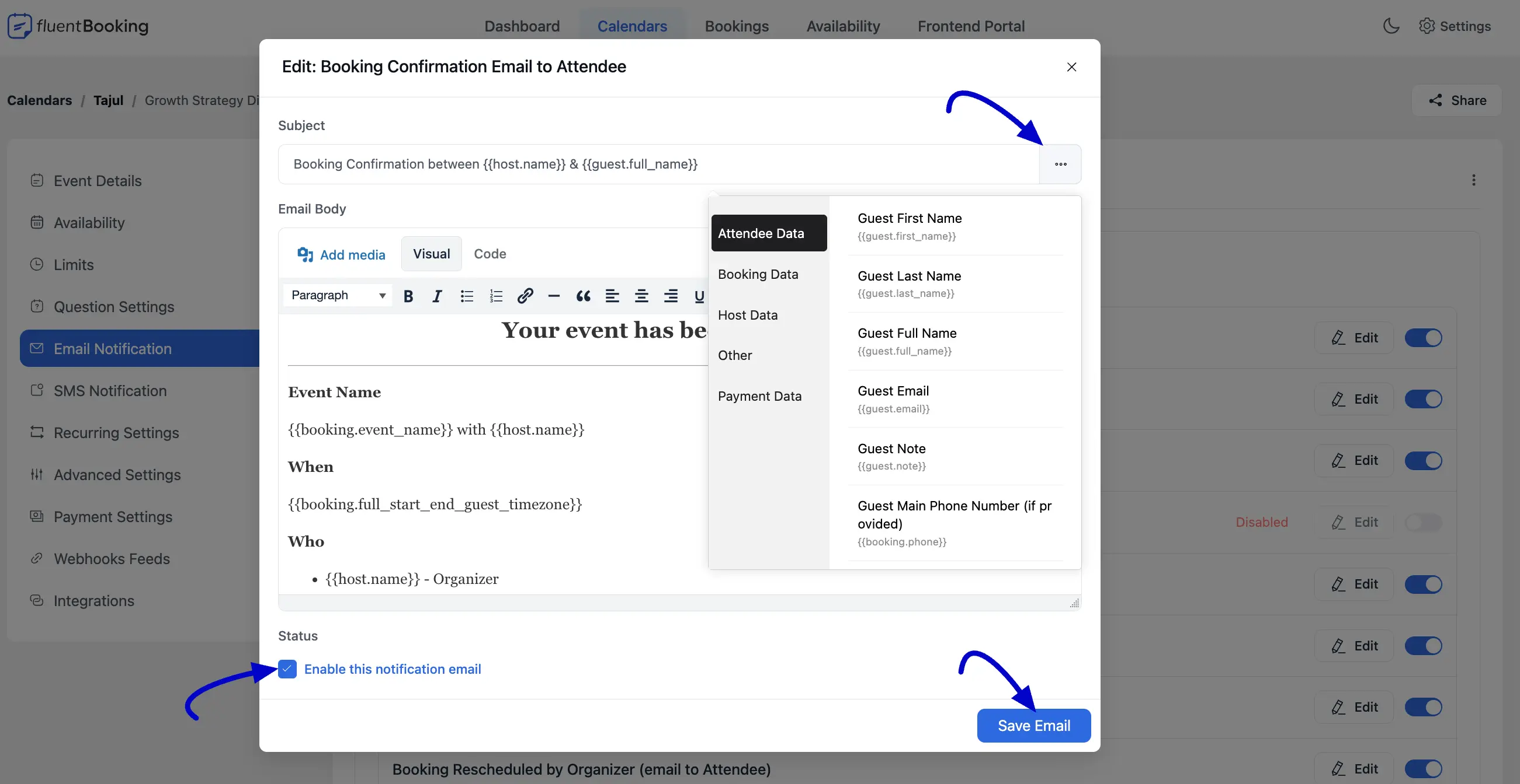Customize a notification template