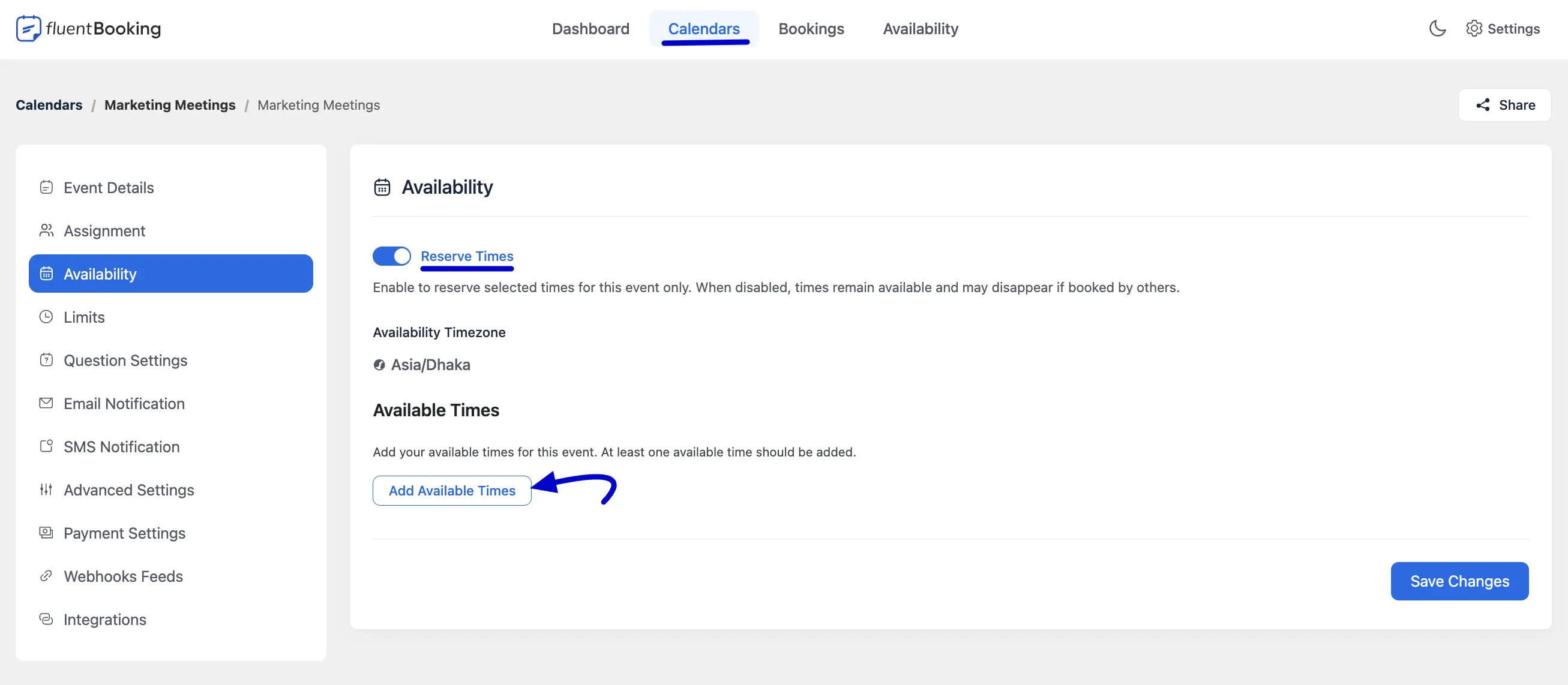 Add Available Times