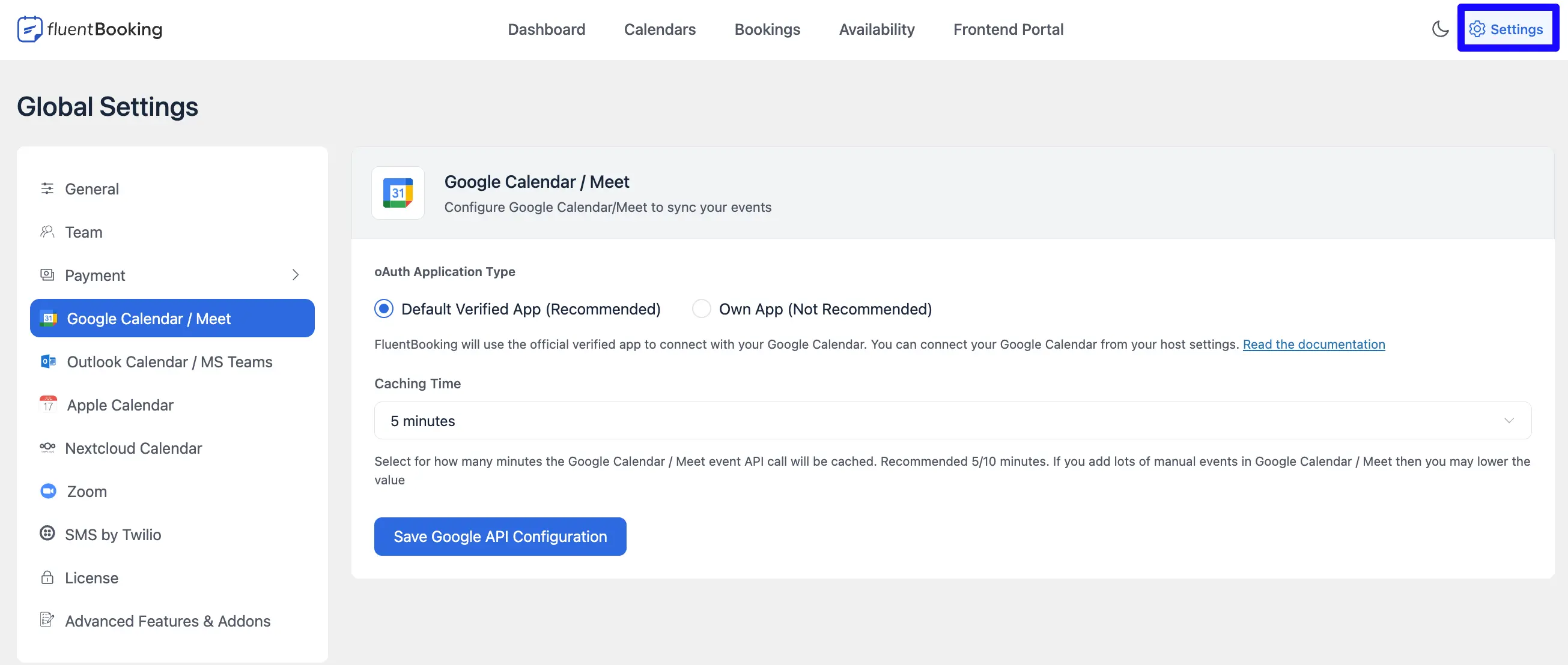 fluentbooking google calendar integration