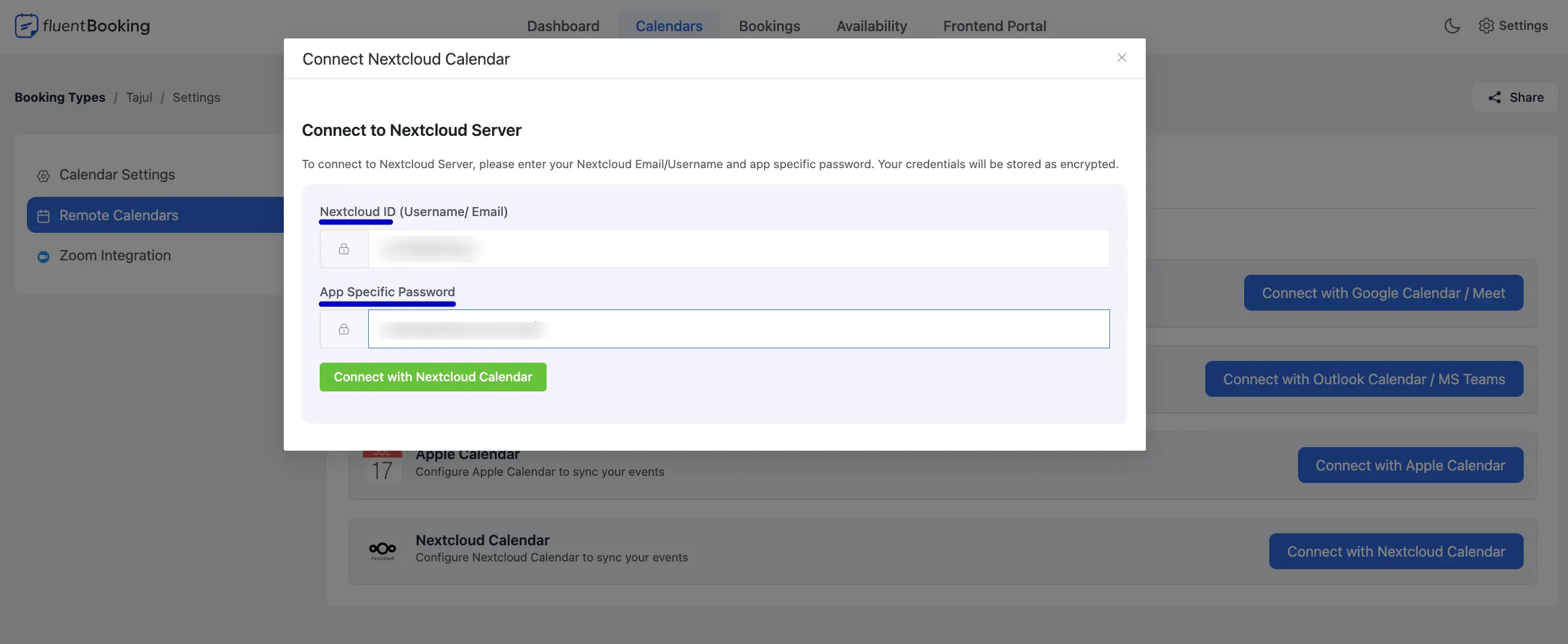 Connect with Nextcloud Calendar