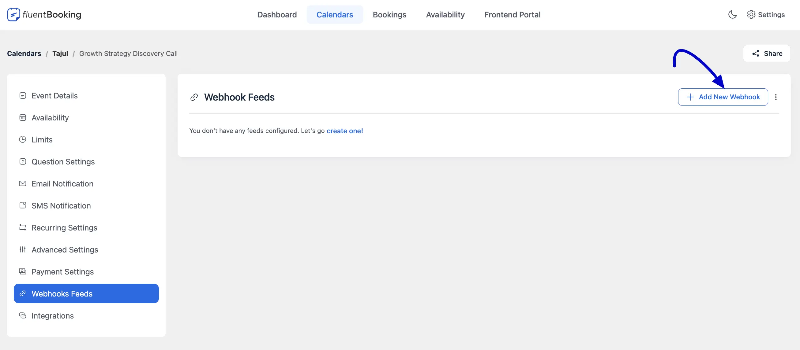 Add New Webhook