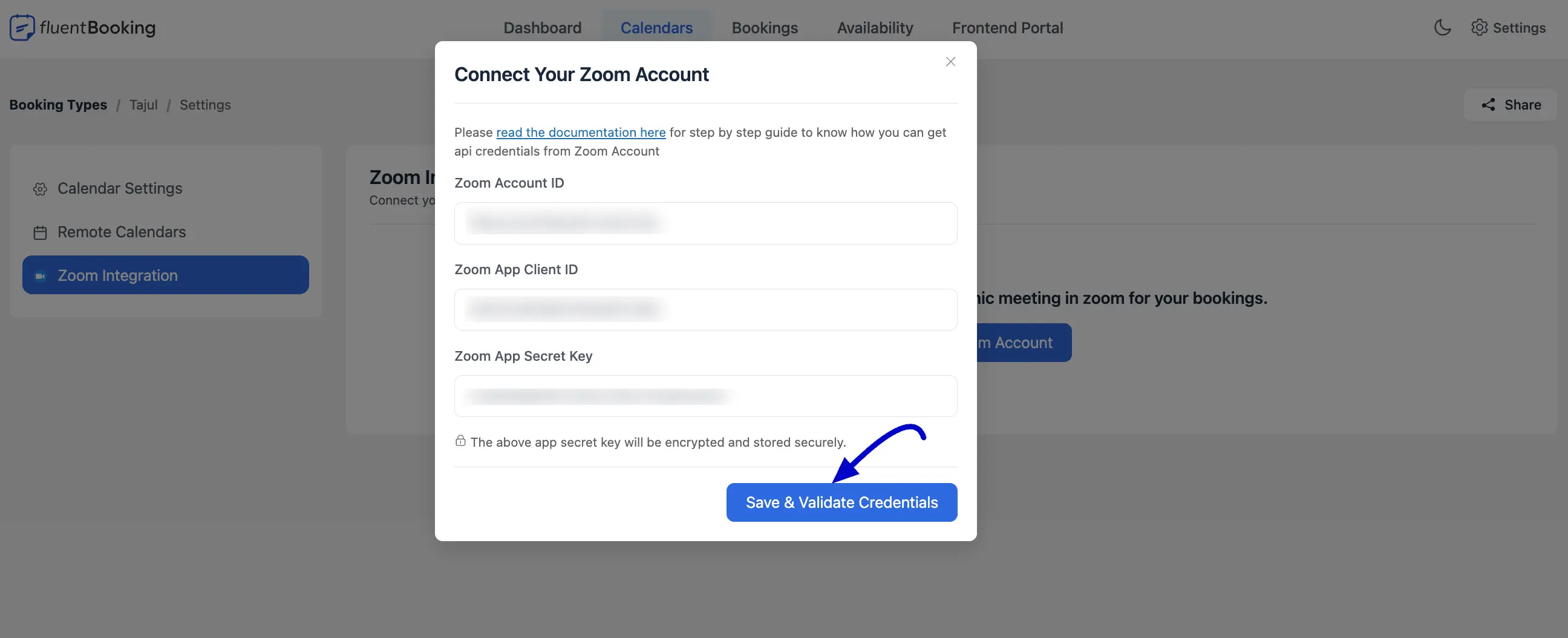 Save & Validate Credentials