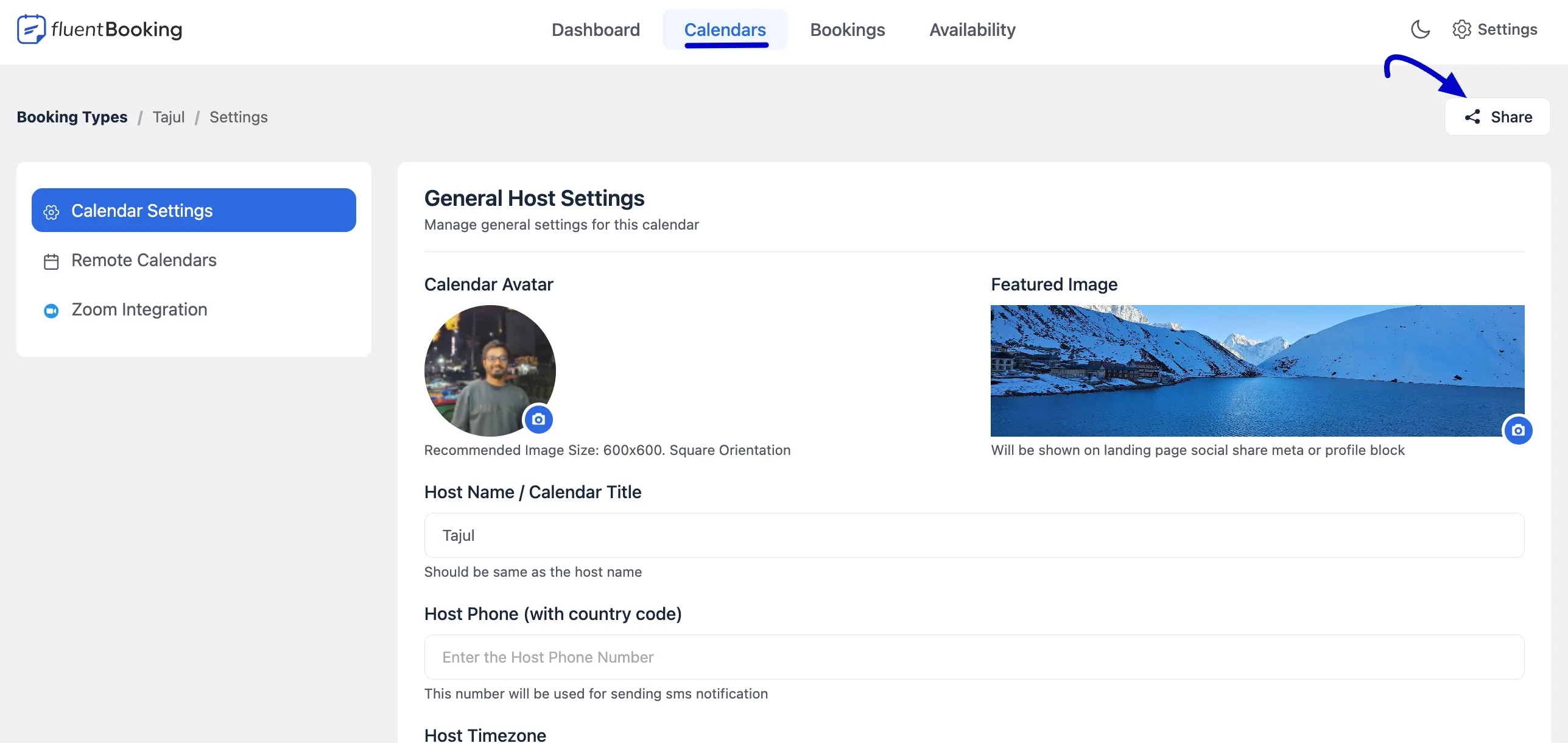 Get Code from Host Settings