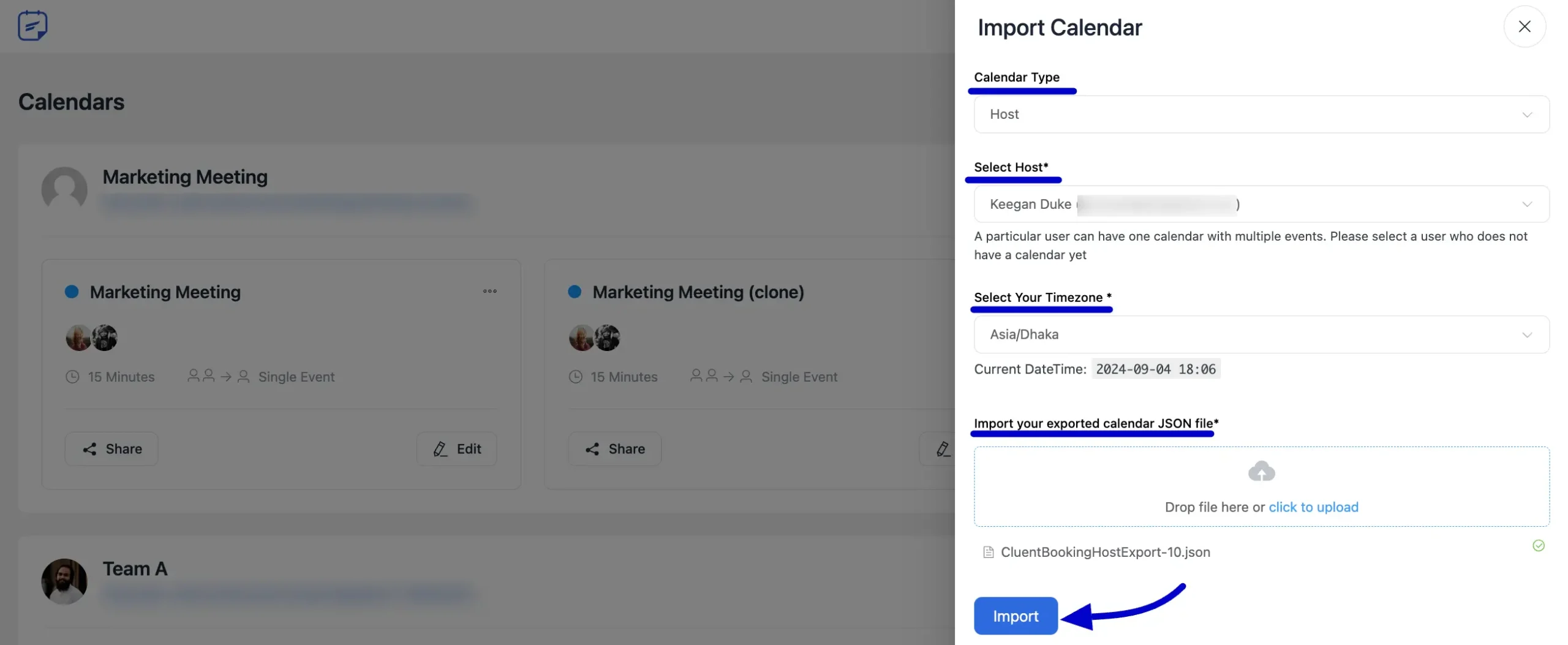 Import Calendar 