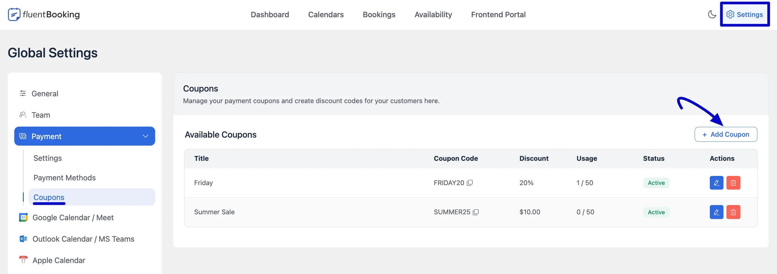 Creating a New Coupon