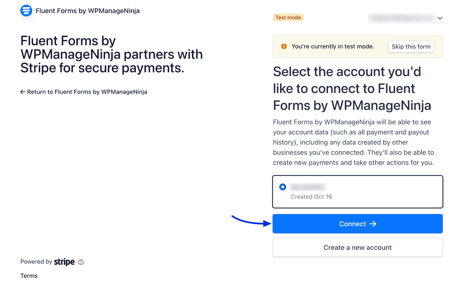Connecting with Stripe